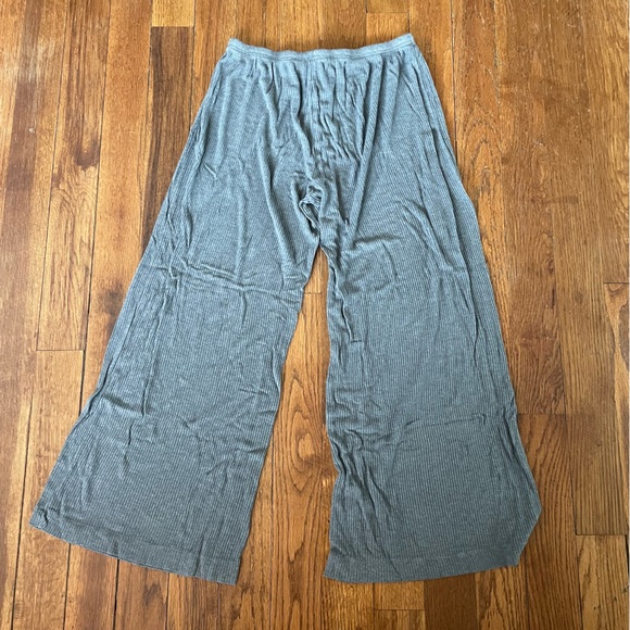AudenWide Leg Ribbed Gray Pants - Picture 2 of 4